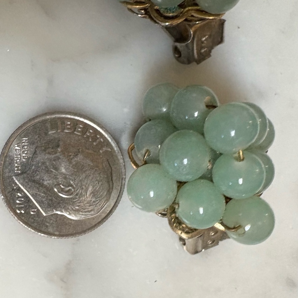 Vintage Green Cluster Earrings - Picture 13 of 16